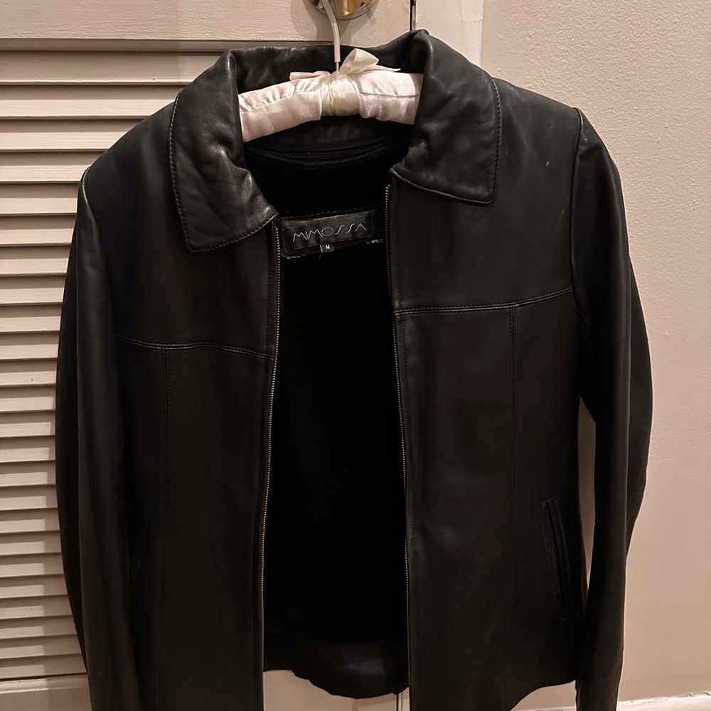 Black Leather Jacket by Avossa